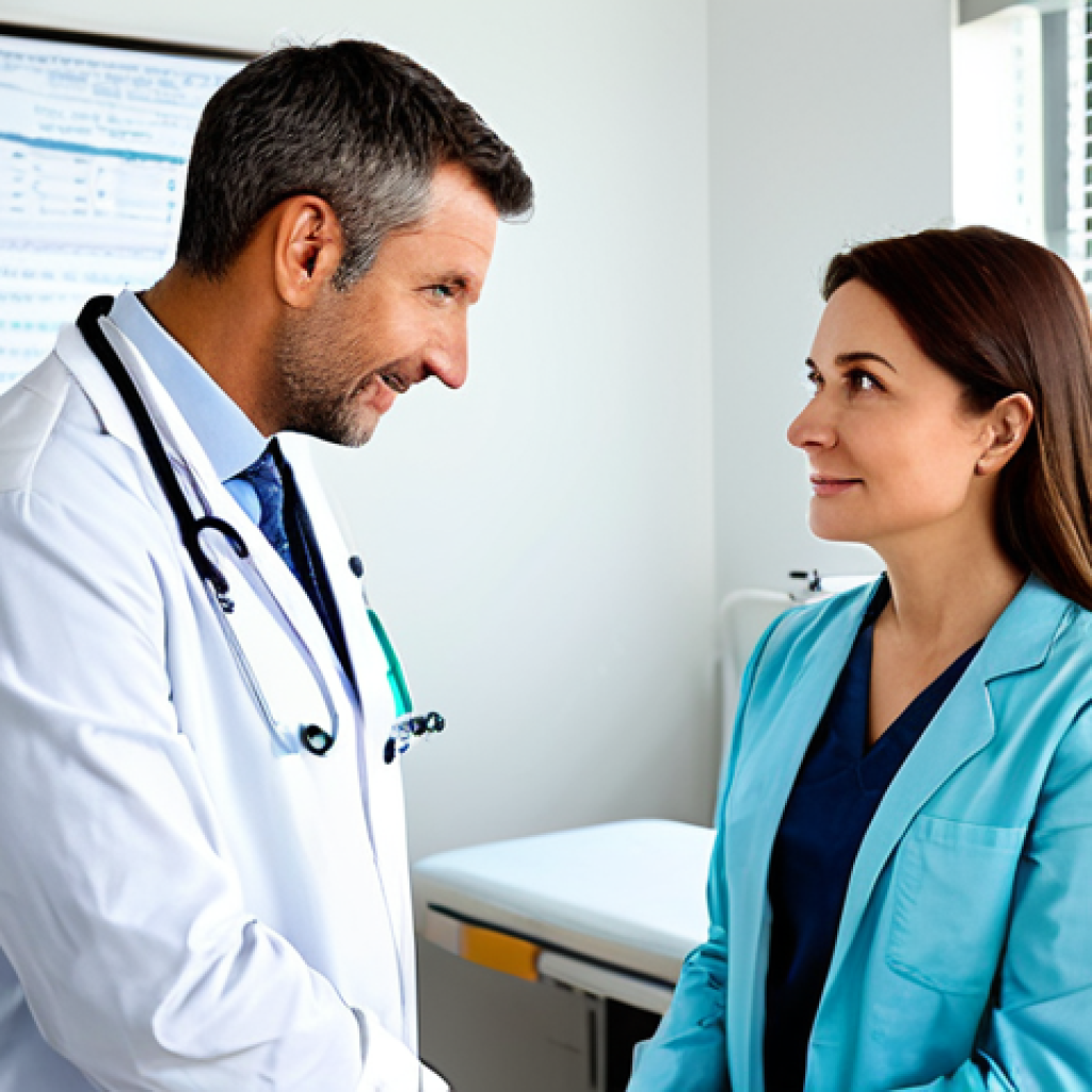 Empathetic Doctor**
A compassionate doctor in a modern, brightly lit clinic, attentively listening to a fully clothed patient, appropriate attire, safe for work. The doctor is making eye contact and nodding, creating a sense of trust and understanding. Background includes medical charts and a comfortable chair. Focus on the human connection and the importance of listening. perfect anatomy, correct proportions, natural pose, professional photography, high quality, modest clothing, family-friendly, appropriate content.
**