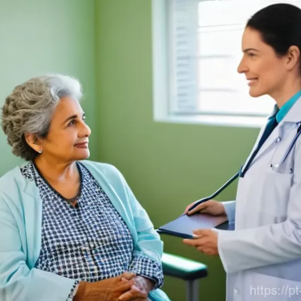 내러티브 의학과 지역 사회의 역할 - **Prompt: "A compassionate medical consultation scene. An older Brazilian woman, dressed in comforta...