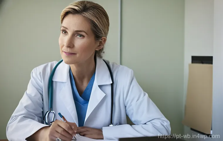 내러티브 의학의 연구 결과 분석 - **Prompt:** "A warm and inviting doctor's consultation room. A kind female doctor, dressed in a prof...