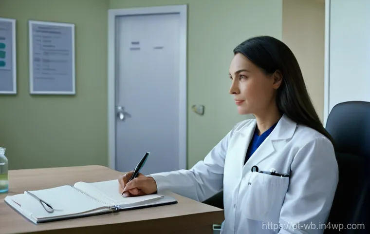 내러티브 의학의 연구 결과 분석 - **Prompt:** "A warm and inviting doctor's consultation room. A kind female doctor, dressed in a prof...