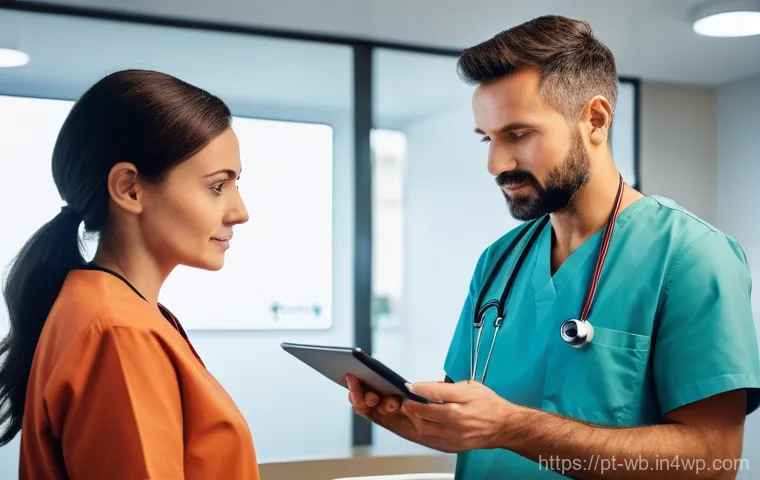 내러티브 의학의 도전 과제 - **Prompt 1: Empathetic Doctor-Patient Connection**
    "A compassionate female doctor, mid-40s, with...