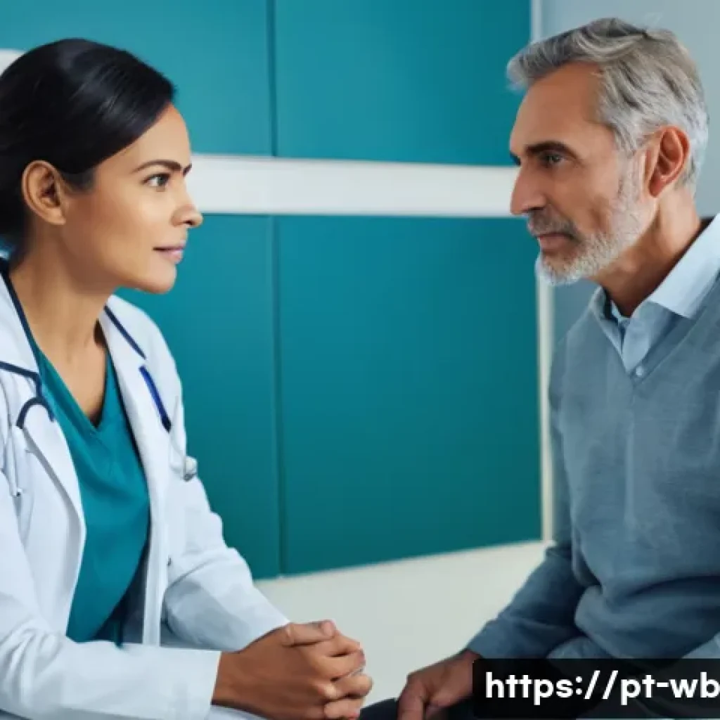 내러티브 의학의 성공 사례 - **Prompt: Empathetic Doctor-Patient Connection**
"A compassionate female doctor, in her late 30s...