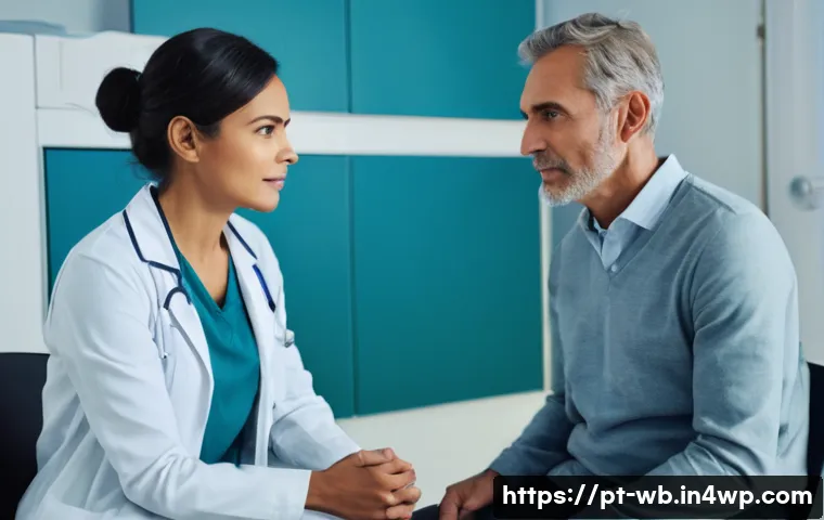 내러티브 의학의 성공 사례 - **Prompt: Empathetic Doctor-Patient Connection**
"A compassionate female doctor, in her late 30s...