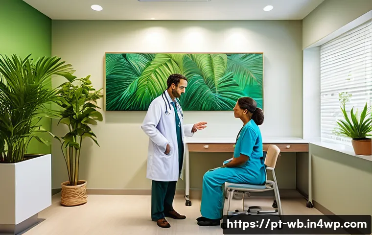 내러티브 의학의 실천적 접근 - A warm and inviting modern medical consultation room in Brazil, featuring a compassionate doctor att...