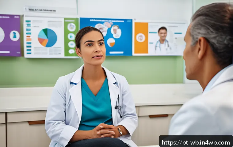 내러티브 의학의 성과 측정 방법 - A compassionate healthcare professional attentively practicing active listening during a patient con...
