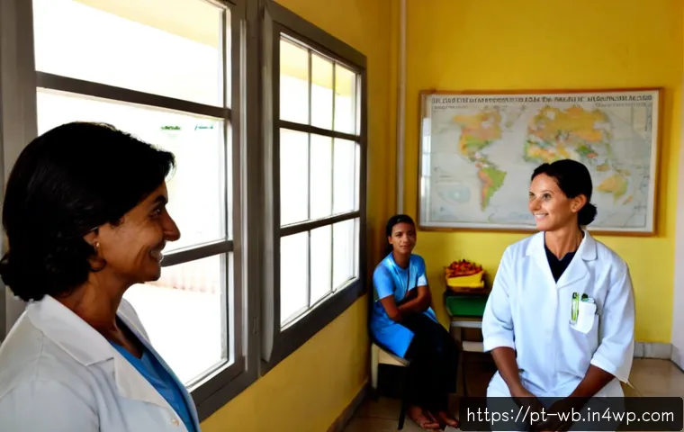 Home 17 내러티브 의학과 환자 지원 프로그램 - Photorealistic narrative medicine consultation in a welcoming Brazilian community health clinic, a c...